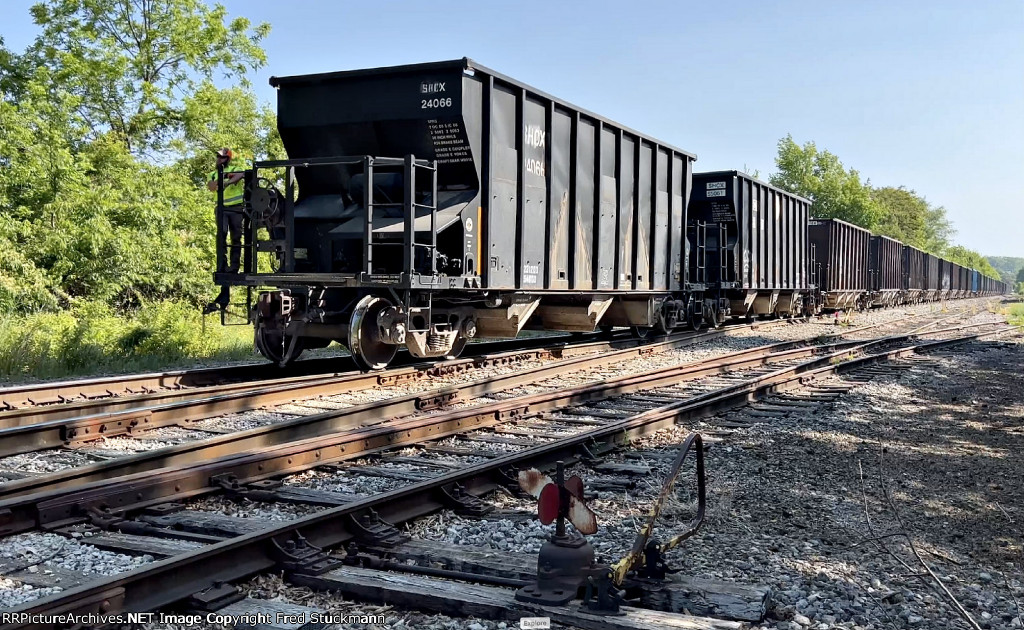 SHCX 24066 and the conductor now head to Shelly.